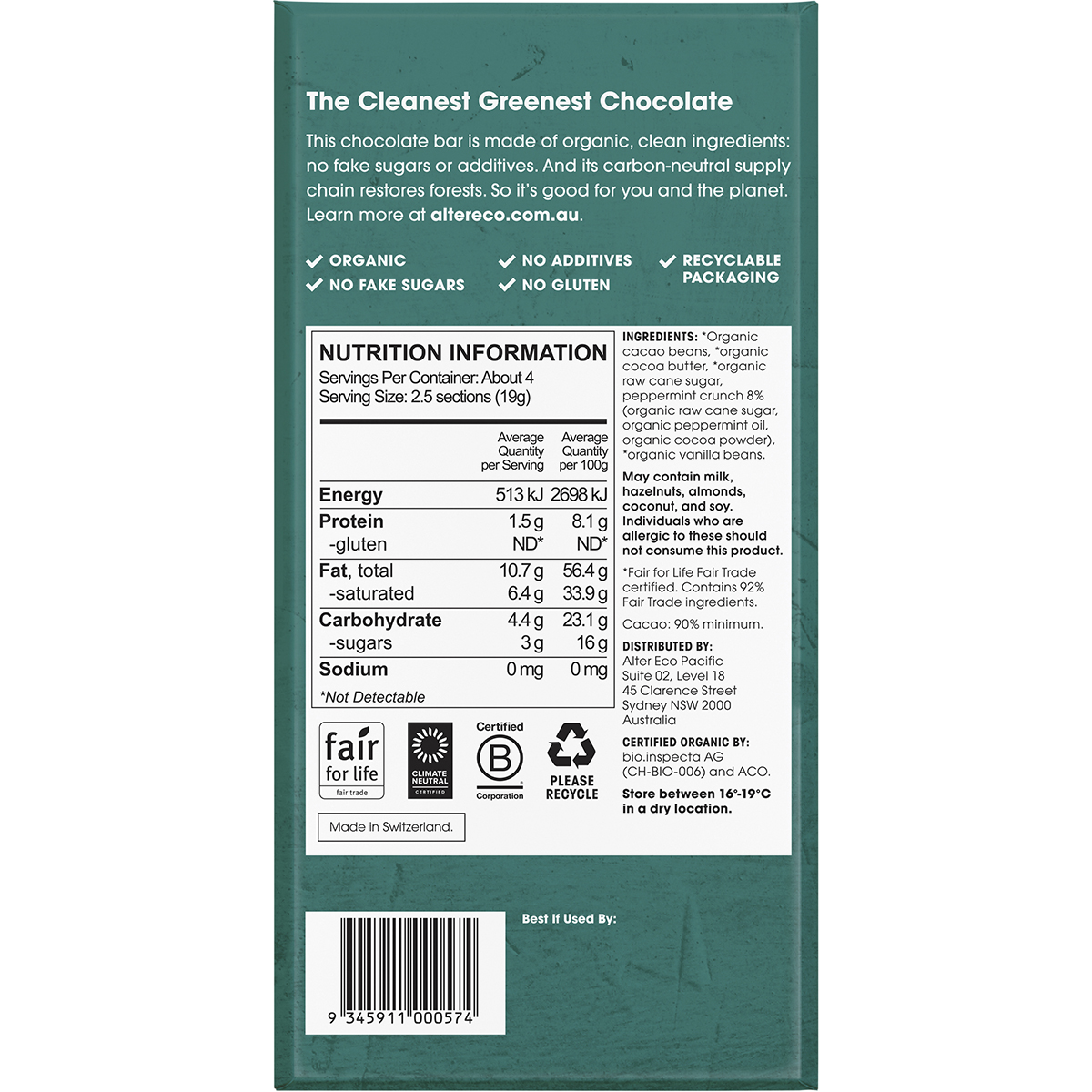 Alter Eco - Chocolate Organic Dark Super Blackout