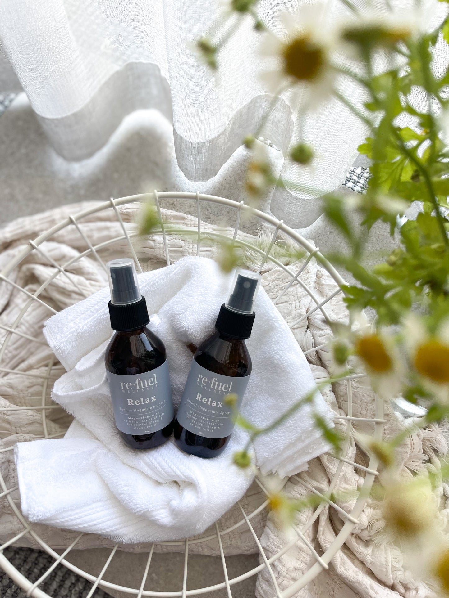 Travel Set – 2 x 100ml Glass Bottles (Relax + Recover)