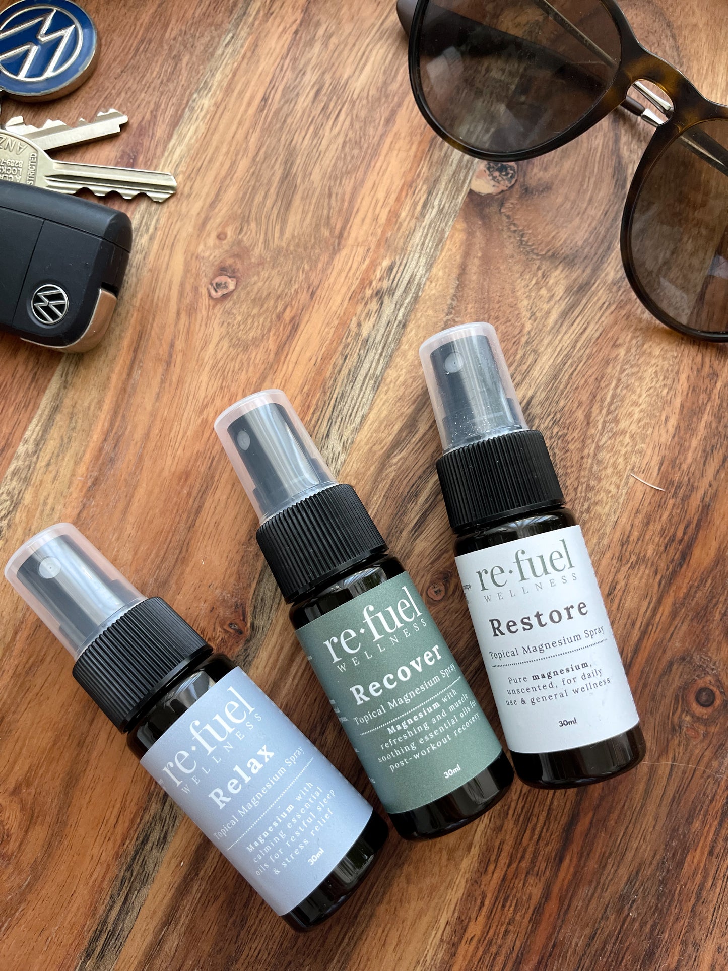 Refuel On-the-Go – 3 x 30ml Mini Sprays (Relax + Recover + Restore)