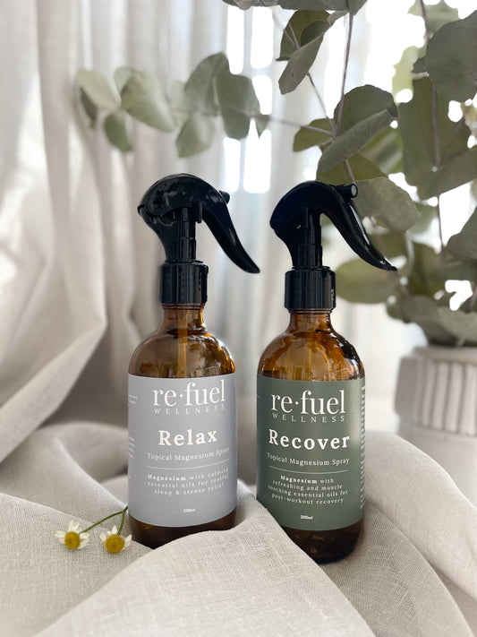 The Everyday Refuel Pack  – Glass Edition (2 x 200ml Glass Bottles: Relax + Recover)