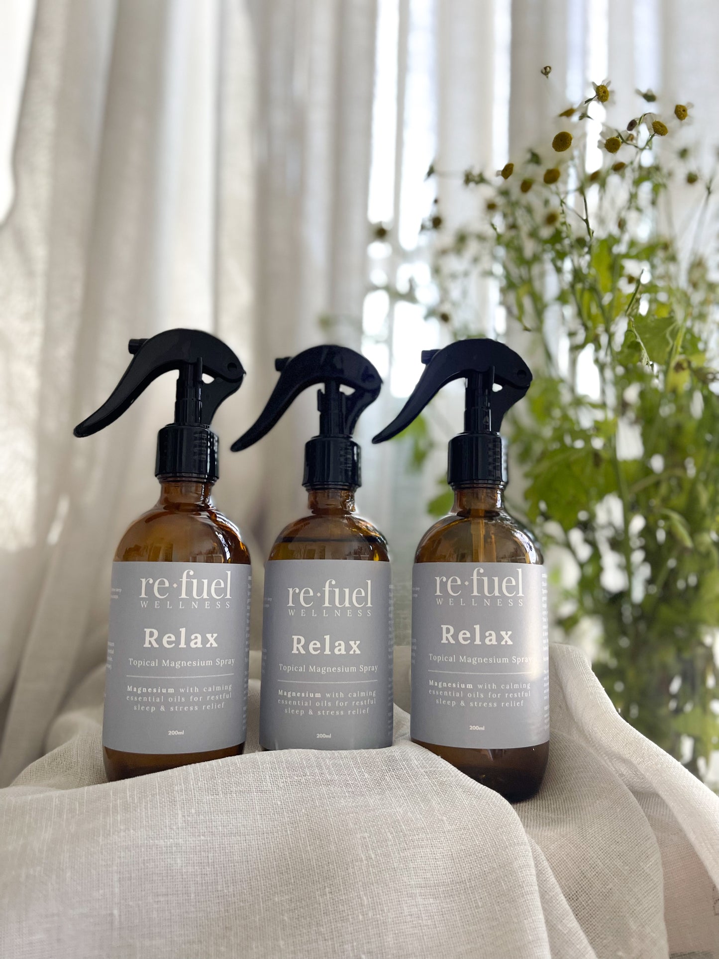 Relax Magnesium Spray - 200ml Glass Edition