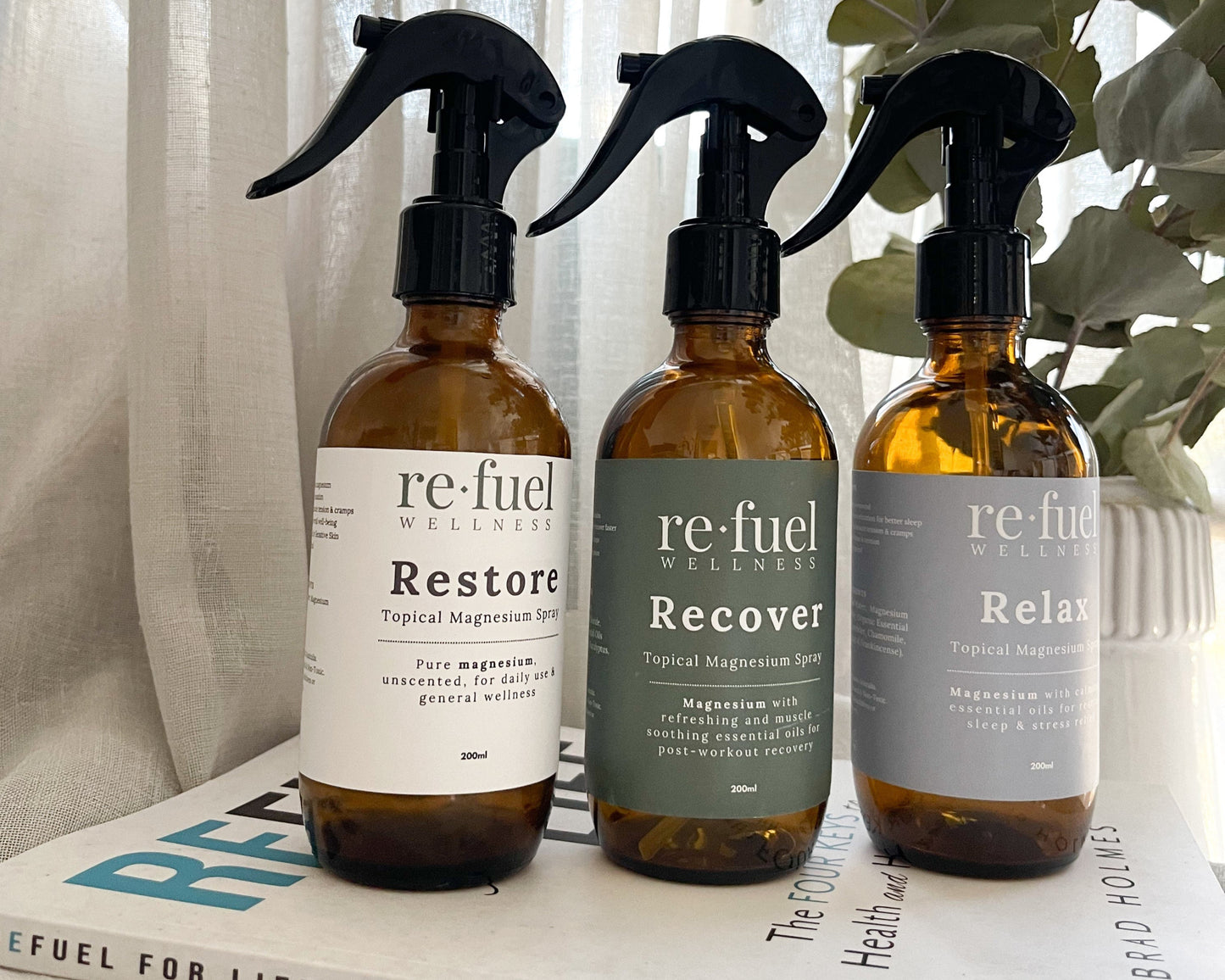 Restore Magnesium Spray (Unscented) – 200ml Glass Edition