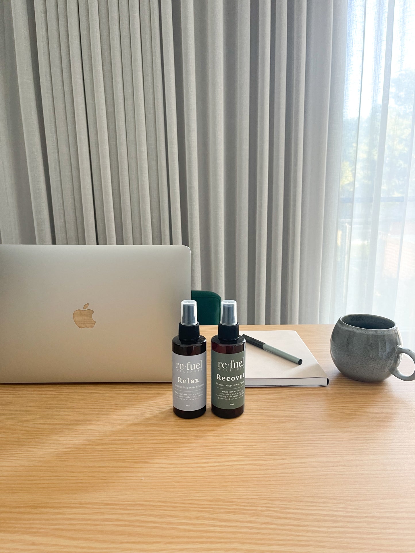 Travel Set – 2 x 125ml Recyclable Plastic Bottles (Relax + Recover)