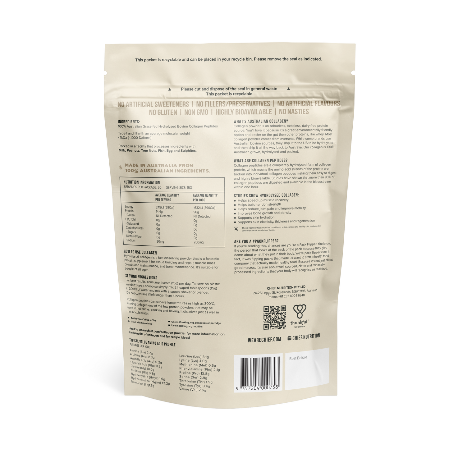 Chief – Grass‑Fed Collagen [unflavoured]