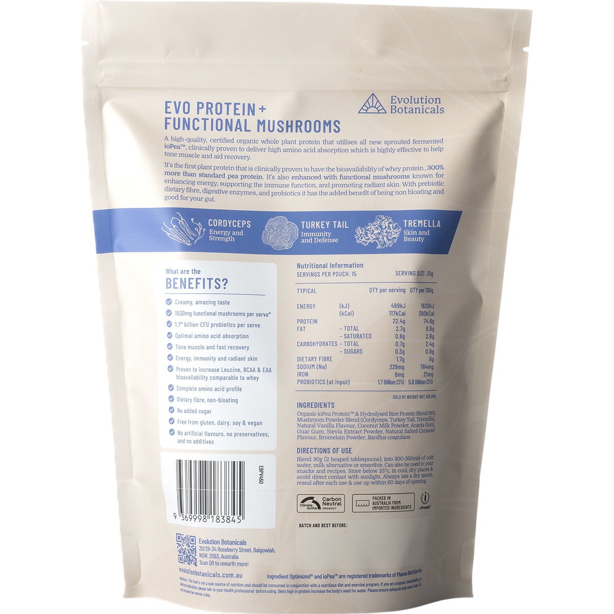 Evo Protein + Mushroom – Creamy Vanilla